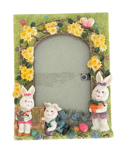 Floral Bunny Picture Frame - Multicolor